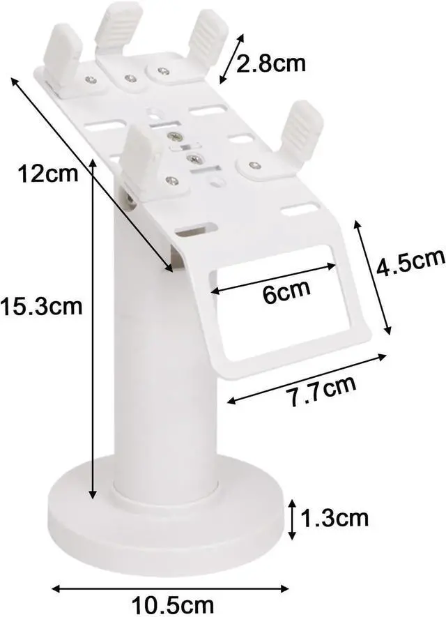 Alt view image 5 of 7 - Credit Card Machine Stand Credit Card Terminal Stand Retail Store Adjustable Desk Swivel & Tilt Fully Wrap Pos Machine Stand, White