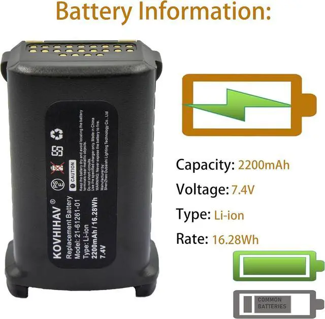 Alt view image 3 of 5 - Replacement Battery for Motorola Symbol MC9000-G/K Series Scanners,fits BRTY-MC90SAB00-01 21-65587-01 KT-21-61261