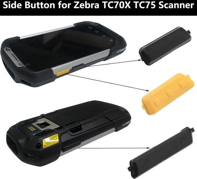 Alt view image 5 of 7 - 5 Set Side Key Set Replacment for Zebra for Symbol TC70 TC75 TC72 TC77 Handheld Barcord Scanner,Side Trigger Switch Button Support Scanner (1 Set is 1 Yellow and 2 Black)