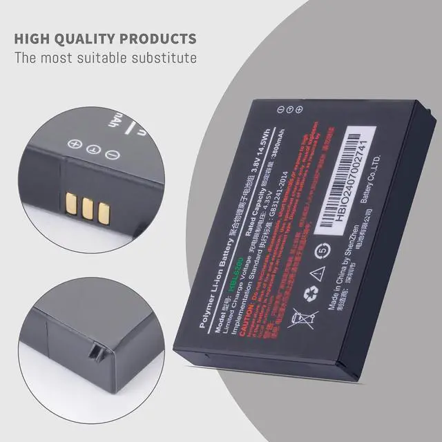 Alt view image 4 of 7 - HBL6200 Battery for UROVO I6200S i6300A PDA 6200 6300 Barcode Scanner Battery with The Capacity 3.8V 4000mah/15.2wh Upgraded Version New Li-ion Battery Replacement