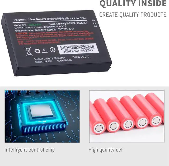Alt view image 5 of 7 - HBL6200 Battery for UROVO I6200S i6300A PDA 6200 6300 Barcode Scanner Battery with The Capacity 3.8V 4000mah/15.2wh Upgraded Version New Li-ion Battery Replacement