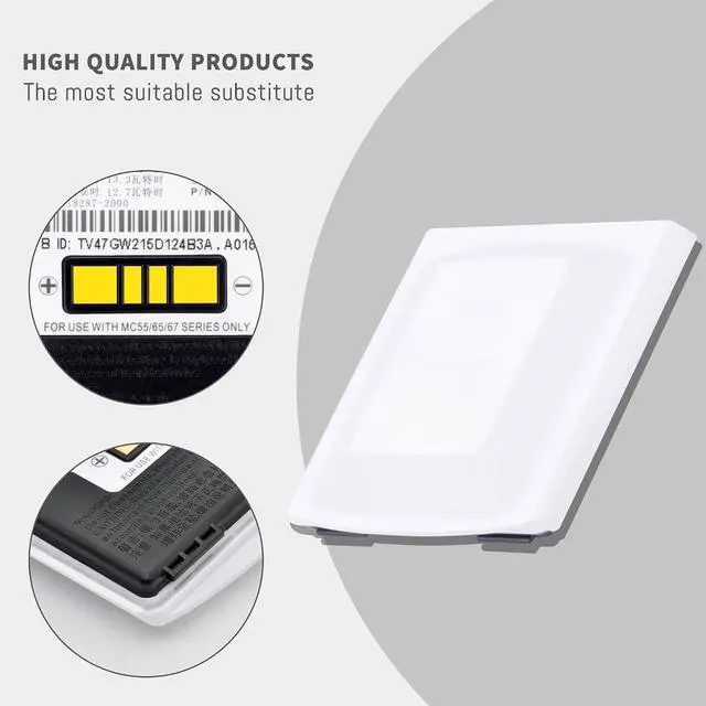 Alt view image 4 of 7 - MC55 Battery for Zebra Symbol/Micros MC55, MC55A, MC55A0, MC55A0-HC, MC55N0, MC5574, MC5590, MC65, MC659, MC659B, MC67, 82-111094-02 3.7V 13.3Wh 3600mAh Barcode Scanning Collector Battery White Color