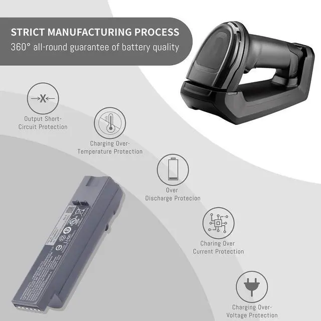 Alt view image 6 of 7 - DS8178 Replacement Battery for Zebra 8100 Series Scanners DS8100 DS8170 DS8178 BTRY-DS81EAB0E-00 BTRY-ZDS81EAZB0E-00 71-176890-01 82-176890-01 Barcode Scanner Battery Capacity 3.7V 2500mAh/9.25Wh