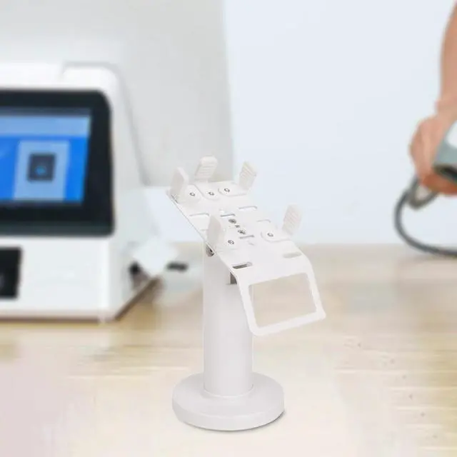 Alt view image 4 of 7 - Credit Card Machine Stand Credit Card Terminal Stand Retail Store Adjustable Desk Swivel & Tilt Fully Wrap Pos Machine Stand, White