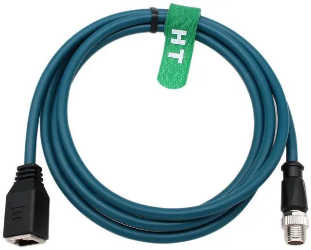 Alt view image 3 of 6 - HangTon Sensor Barcode Reader Ethernet M12 8 Pin X-Code to Female RJ45 GigE Cable for Basler Cognex Vision Camera PLC Router Switch Network 15M
