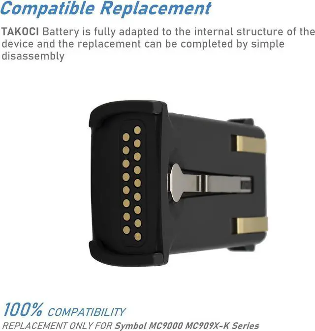Alt view image 3 of 4 - Replacement Battery for Symbol MC9000, MC9000-G, MC9000-K, MC9000-S, MC9010, MC9050, MC9060, MC9060-G, MC9060-K,fits Part No 21-61261-01, 21-65587-01, 21-65587-02, 21-65587-03,7.4V 3400mAh / 25.16Wh