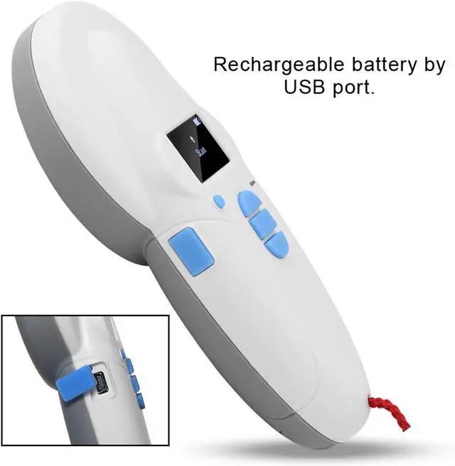 Alt view image 4 of 7 - Microchip Reader For Horses Reader 17×11×6 Handheld Rechargeable Animal Chip Id Reader Microchip Scanner
