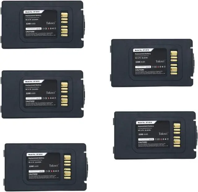 Main image of (5pcs) Replacement Battery for Datalogic Skorpio X3 X4,fits Part no BT-0016 94ACC0046 94ACC0048 BT-0015 Barcode Scanner Battery-5200mAh