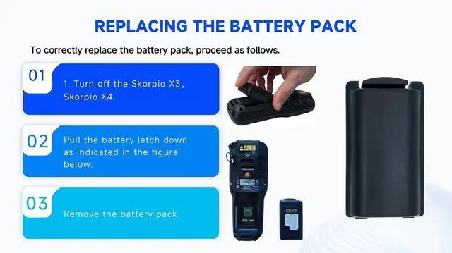 Alt view image 4 of 7 - (5pcs) Replacement Battery for Datalogic Skorpio X3 X4,fits Part no BT-0016 94ACC0046 94ACC0048 BT-0015 Barcode Scanner Battery-5200mAh