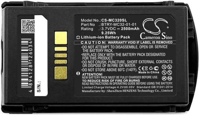 Alt view image 5 of 5 - Battery for Zebra MC3200, MC3300, BTRY-MC32-01-01, BTRY-MC32-52MA-01, BTRY-MC32-52MA-10,