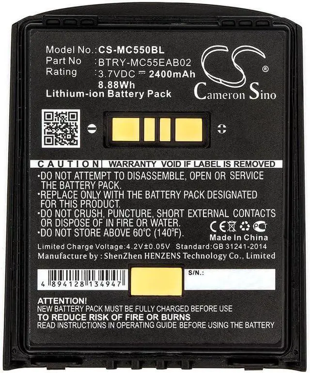 Alt view image 3 of 3 - Battery for Symbol MC55, MC5574, MC5590, MC56, MC65, MC659, MC67, 82-111094-01, BTRY-MC55EAB02,