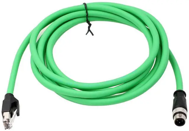 Alt view image 2 of 5 - HangTon Network Cable M12 4 Pin D-Coding to RJ45 Ethernet Cat5e for Industrial Fieldbus Barcode Reader Scanner Vision Sensor Shielded High Flex 7m