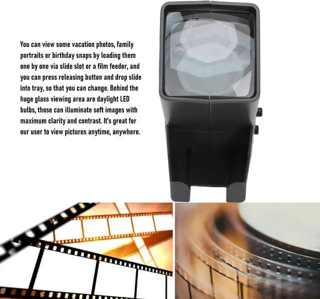 Alt view image 5 of 7 - Luocute 35mm Slide and Film Viewer, 3X Magnification LED Lighted Illuminated Viewing with Eject Button and Sliding Tray, for 35mm Slides Positive Film Negatives USB or Battery Powered