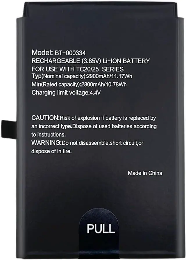Alt view image 7 of 7 - Extended Life 2900mAh Battery Pack for Intelligent Scanner Models TC20 and TC25 BT000334 Replacement Reader Battery