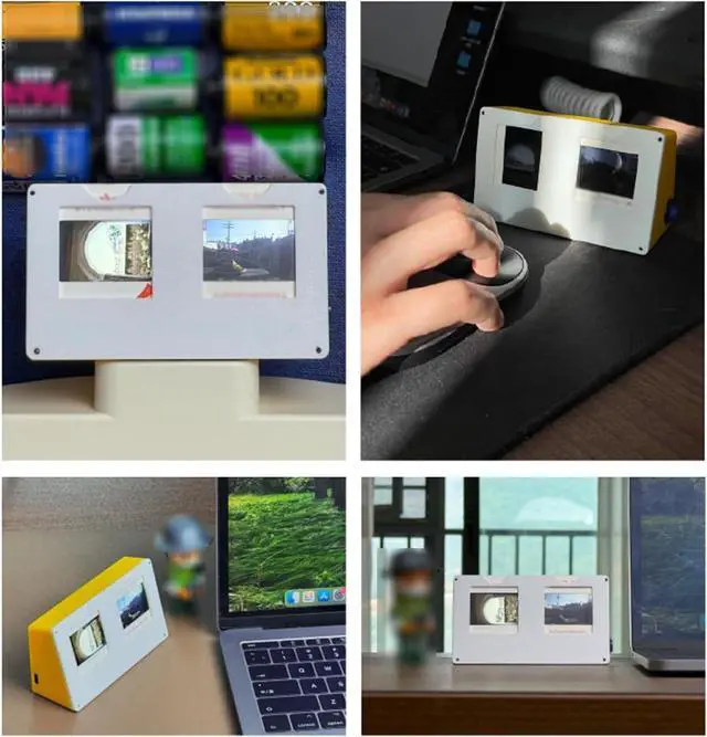 Alt view image 6 of 7 - 135 Film Slide Viewer, 5x5cm Reversal Film Photo Viewer, Can Hold Two 135 Film Clips, No More Than 2mm, for Analog Film, Vintage Negatives, and Transparencies