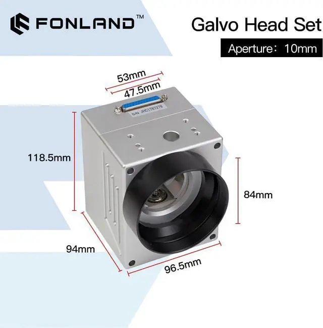 Alt view image 4 of 7 - SG7110 Fiber Laser Scanning Galvo Head Set 10.6um &1064nm & 355nm 10mm Galvanometer Scanner with Power Supply (No Red Light, 355nm UV Machine)