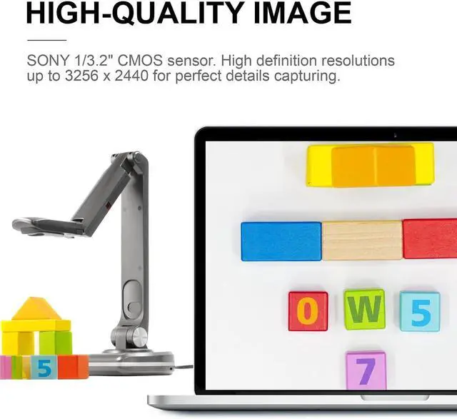 Alt view image 3 of 6 - V500s 8MP USB Visualiser/Document Camera, A3 Format, Distance Learning, Web Conferencing, for Mac, Windows, Chromebook
