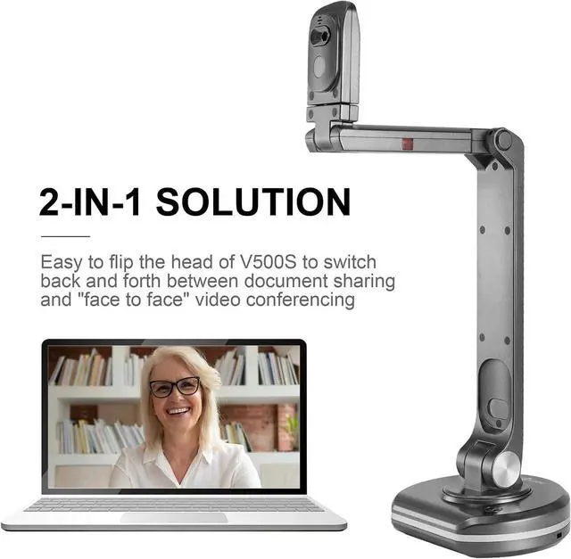 Alt view image 5 of 6 - V500s 8MP USB Visualiser/Document Camera, A3 Format, Distance Learning, Web Conferencing, for Mac, Windows, Chromebook