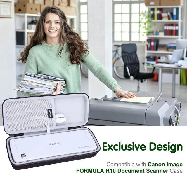 Alt view image 5 of 7 - L LTGEM Case Compatible with Canon Imageformula R10 / P-215Ii Portable Document Scanner, Black+Grey (Case Only)