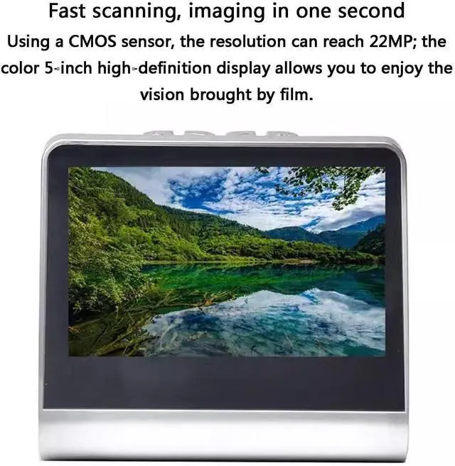 Alt view image 6 of 7 - All in One Digital Film Scanner, 22 MP Film Slide Scanner, with 5 Inch LCD Screen, Built-in 16GB Memory, Converts