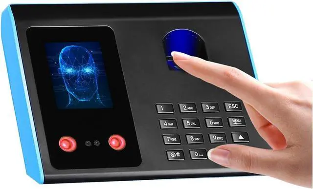 Alt view image 5 of 7 - Time Clock Fingerprint Attendance Machine IR Camera Face Recognition Password Reader System for Employee Checking-in Time Clock Recorder