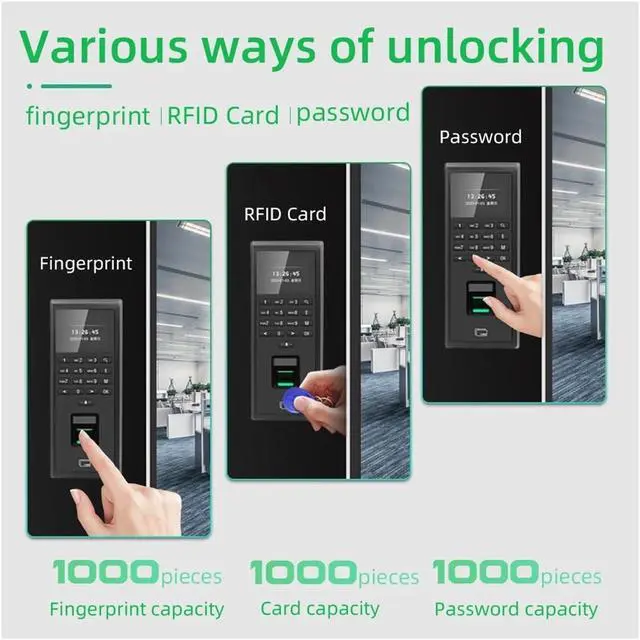 Alt view image 3 of 6 - Time Clock Fingerprint Timer Capture Machine for Smart Door Access Control System Kit Standalone Keypad User(125K-F601T-TCP-IP)