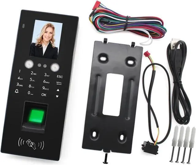 Alt view image 4 of 5 - Time Clocks Face Recognition Time Attendance System Access Control Face Fingerprint Password Attendance Access Control Machine,