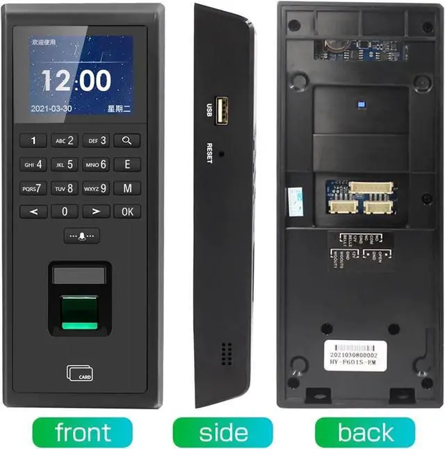 Alt view image 4 of 6 - Time Clock Fingerprint Timer Capture Machine for Smart Door Access Control System Kit Standalone Keypad User(125K-F601T-TCP-IP)