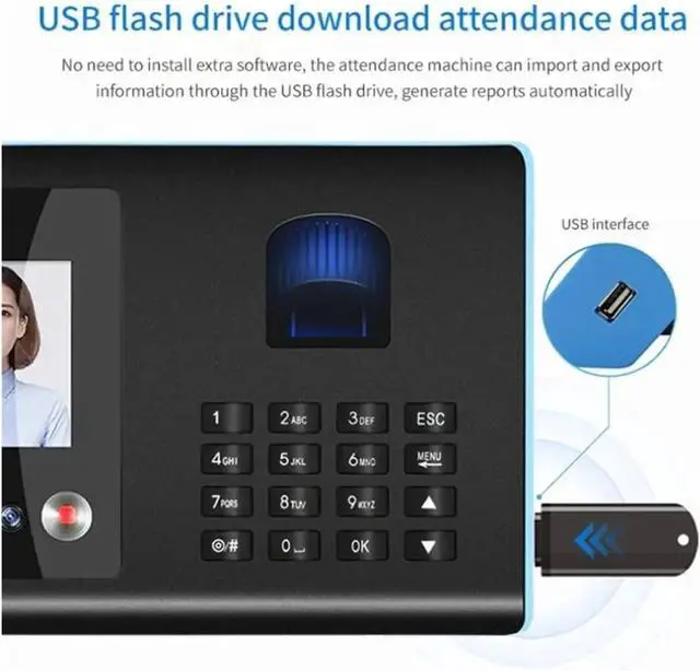 Alt view image 6 of 7 - FA01 Smart Attendance Machine Face+ Fingerprint+Password Employee Check in Equipment Recognition Apparatus Use for Office(Size:English)
