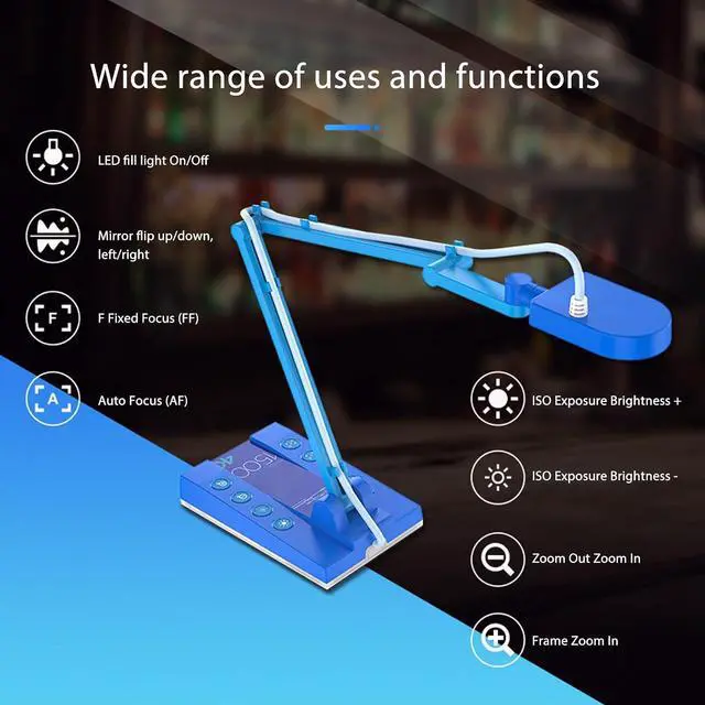 Alt view image 5 of 7 - 15MP High Definition USB Document Camera with LED Light for Remote Teaching, Foldable Design, Plug and Play Compatibility, for PCs and Chromebooks