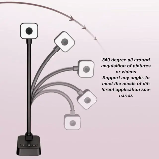 Alt view image 6 of 7 - 4K USB Document Camera, Adjustable Image Inversion and Image Brightness, Foldable 30fps Doc Camera, Plug & Play, Dual Mic, for Web Conferencing, Live Demo, Compatible OS &