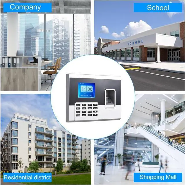 Alt view image 4 of 7 - High-Precision Time Clock 2.8 Inch Color Screen Fingerprint Password Attendance Machine Access Control Time Clock Recorder Employee Checking-in Recorder with Excellent Expandability