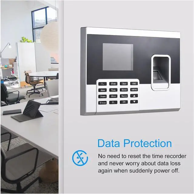 Alt view image 5 of 7 - High-Precision Time Clock 2.8 Inch Color Screen Fingerprint Password Attendance Machine Access Control Time Clock Recorder Employee Checking-in Recorder with Excellent Expandability