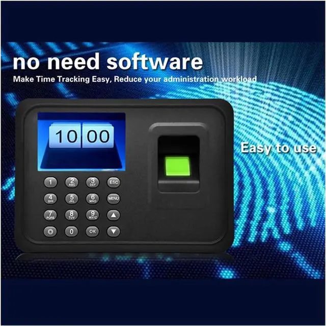 Alt view image 2 of 7 - High-Precision Time Clock 2.4'' TFT LCD Display Biometric USB Fingerprint Attendance Machine Free Software Password Employee Checking-in Reader with Excellent Expandability