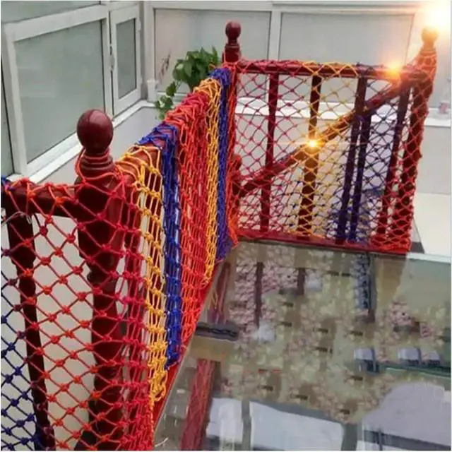 Main image of MAHFEI Child Safety Net, Stair Safety Net Balcony Anti-Fall Net Outdoor Fence Partition Net Hand Made Color Decorative Net Playground Climbing Net (Color : 6mm-4cm, Size : 1x4m)