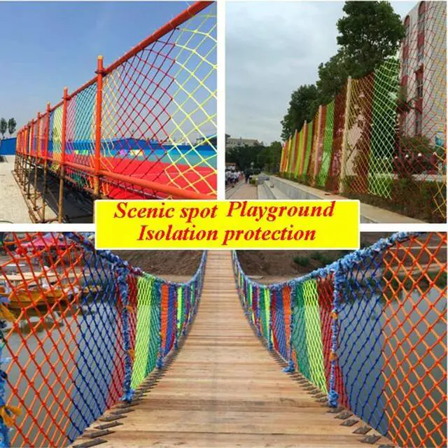 Alt view image 4 of 7 - MAHFEI Child Safety Net, Stair Safety Net Balcony Anti-Fall Net Outdoor Fence Partition Net Hand Made Color Decorative Net Playground Climbing Net (Color : 6mm-4cm, Size : 1x4m)