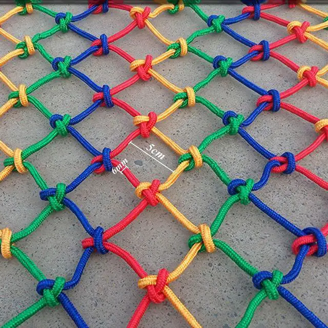 Alt view image 7 of 7 - MAHFEI Child Safety Net, Stair Safety Net Balcony Anti-Fall Net Outdoor Fence Partition Net Hand Made Color Decorative Net Playground Climbing Net (Color : 6mm-4cm, Size : 1x4m)