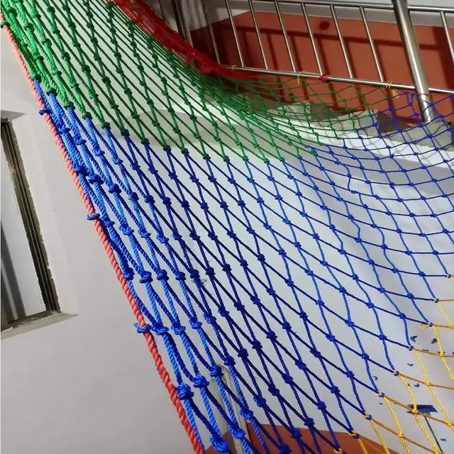 Alt view image 2 of 7 - MAHFEI Child Safety Net, Stair Safety Net Balcony Anti-Fall Net Outdoor Fence Partition Net Hand Made Color Decorative Net Playground Climbing Net (Color : 6mm-4cm, Size : 1x4m)