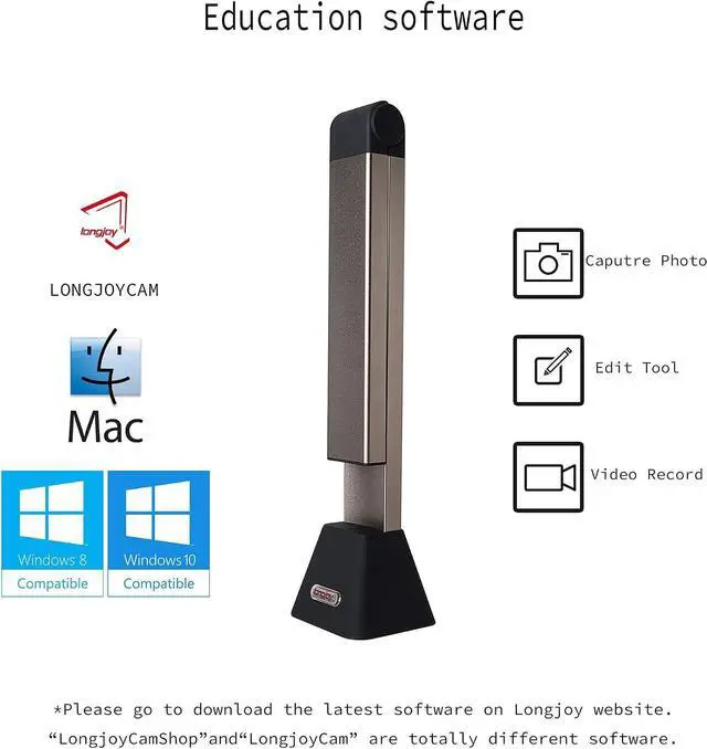 Alt view image 6 of 7 - Document Camera Longjoy HD Digital Portable USB Document Camera LV-3 Series LV-3800