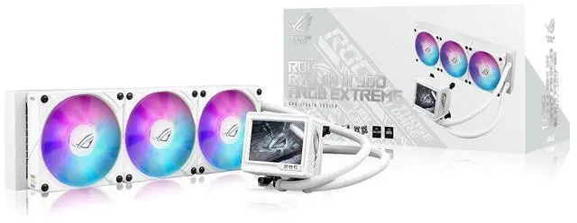 Main image of ASUS ROG RYUJIN III 360 ARGB Extreme White Edition All-in-one AIO CPU Liquid Cooler, AMD Ryzen 9000 & Intel Core Ultra Ready, Asetek Gen8 V2 Pump;high Airflow Static Pressure Magnetic Fans; 3.5" LCD