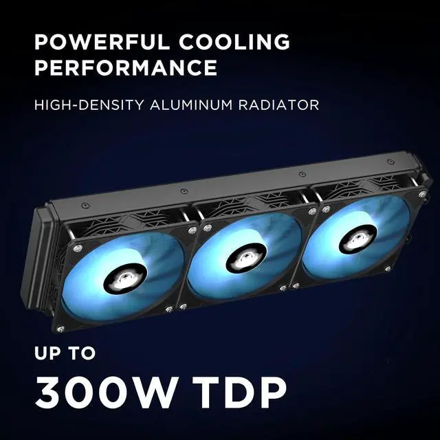 Alt view image 6 of 7 - Jungle Leopard TK1 ARGB Water Cooling CPU Cooler,800-2000RPM ARGB PWM Fans,for Intel LGA115X/1200/1700/1366/2011/2066,for AMD:FM2/FM2+/AM3/AM3+/AM4/AM5 (Black-360mm)