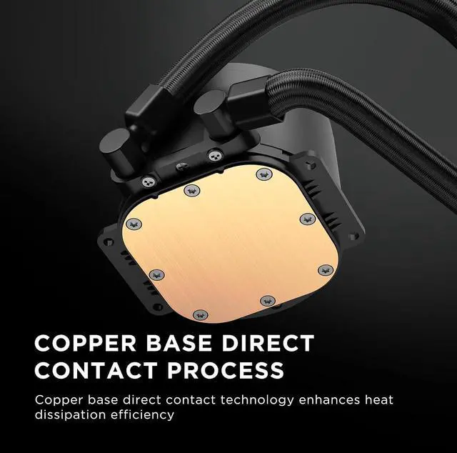 Alt view image 3 of 7 - Jungle Leopard TK1 ARGB Water Cooling CPU Cooler,800-2000RPM ARGB PWM Fans,for Intel LGA115X/1200/1700/1366/2011/2066,for AMD:FM2/FM2+/AM3/AM3+/AM4/AM5 (Black-360mm)
