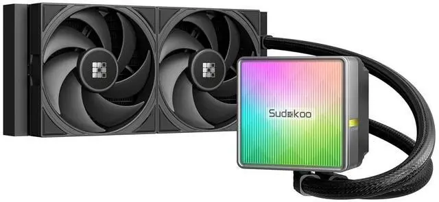 Main image of Sudokoo NEXAURA 240 Liquid CPU Cooler: 240mm AIO CPU Cooler with PWM Pump & ARGB Pump Head - Water Cooling with FDB Fans for Intel LGA 1851/1700/1200/115X AMD AM5/AM4 - Black