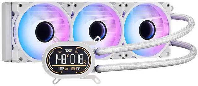 Main image of darkFlash DH360D V1.2 All-in-one Liquid CPU Cooler with Display, CPU Monitoring, ARGB Sync, PWM Fans 360mm AIO, High-Efficient CPU PC Cooler Radiator for Intel 1851/1700, AMD AM4/AM5 (Black)