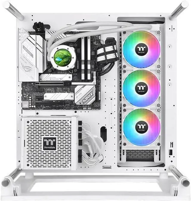 Alt view image 3 of 4 - Thermaltake TH360 V2 Ultra ARGB Sync/AlO Liquid Cooler/ARGB Fan 120 * 3/PWM 500~1500rpm/Water Block 2.1" LCD/White, CL-W405-PL12SW-A