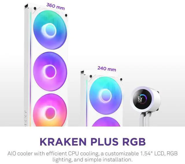 Alt view image 5 of 7 - Kraken Plus 240 RGB White