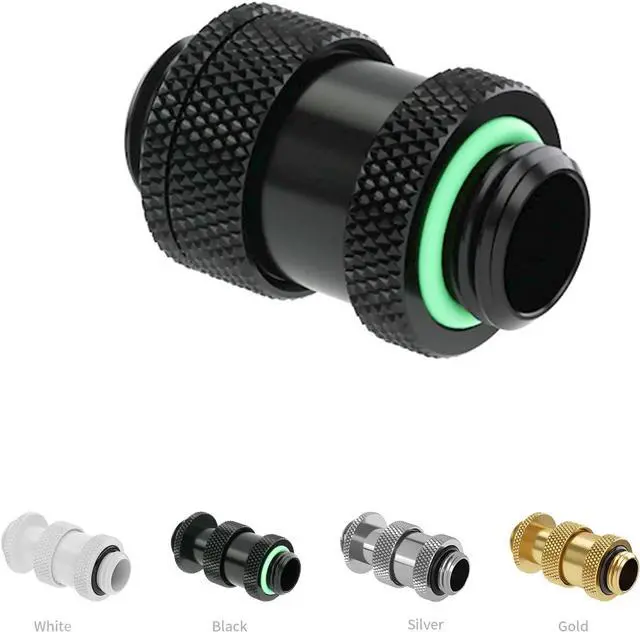Alt view image 5 of 5 - Barrow G1/4" Water Cooling Fittings, Male to Male Extension Fittings (22-31MM) for SLI, Adjustable Aqua Link Pipe, Metal Telescopic Connectors for Water Cooling Systems (Black,2Pcs)