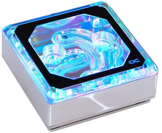 Main image of Alphacool Eisblock XPX Aurora Edge CPU Water Block, Digital RGB, Chrome/Plexi