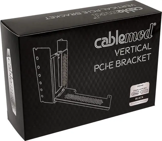Alt view image 7 of 7 - CableMod Vertical PCI-e Bracket (Black, HDMI + DisplayPort)