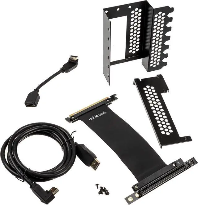 Alt view image 6 of 7 - CableMod Vertical PCI-e Bracket (Black, HDMI + DisplayPort)
